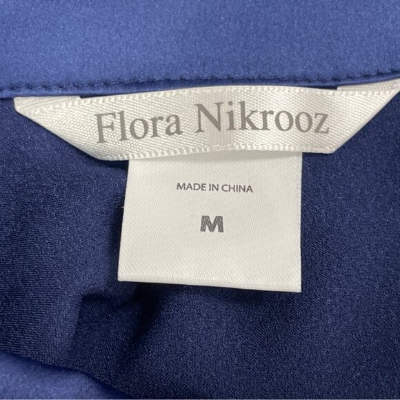 Flora Nikrooz 2-Piece Pajama Set Navy Blue Button-Up Top & Shorts Sz M - New - Picture 9 of 13